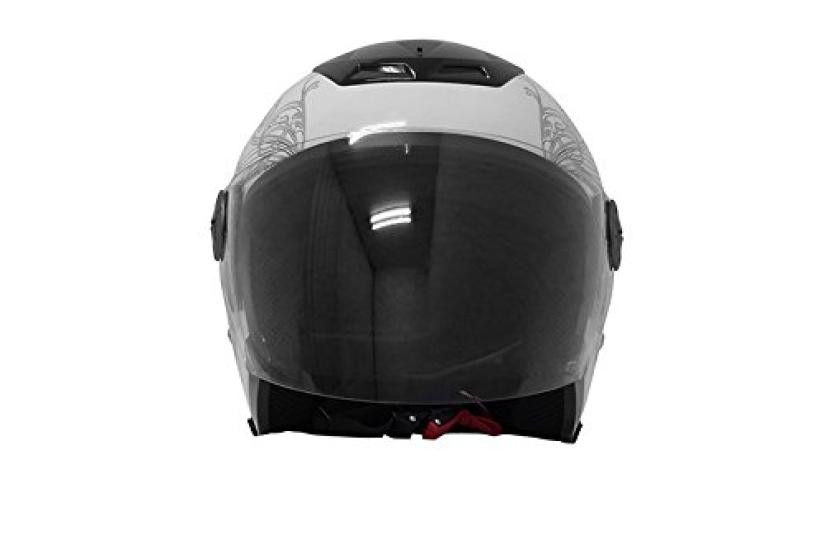 Bike Parts Center Jet Graphic White Motorcycle XL 7210 Helmet, (61cm-62cm)