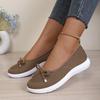 Women'S Breathable Mesh Slip On Single Flats Bow Ornament Lightweight All Seasons Daily Commute Outdoor Comfort Mom Walk Shoes