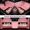 Custom Leather Car Floor Mats for Women - Cartoon Design, Double-Layer, Full Coverage