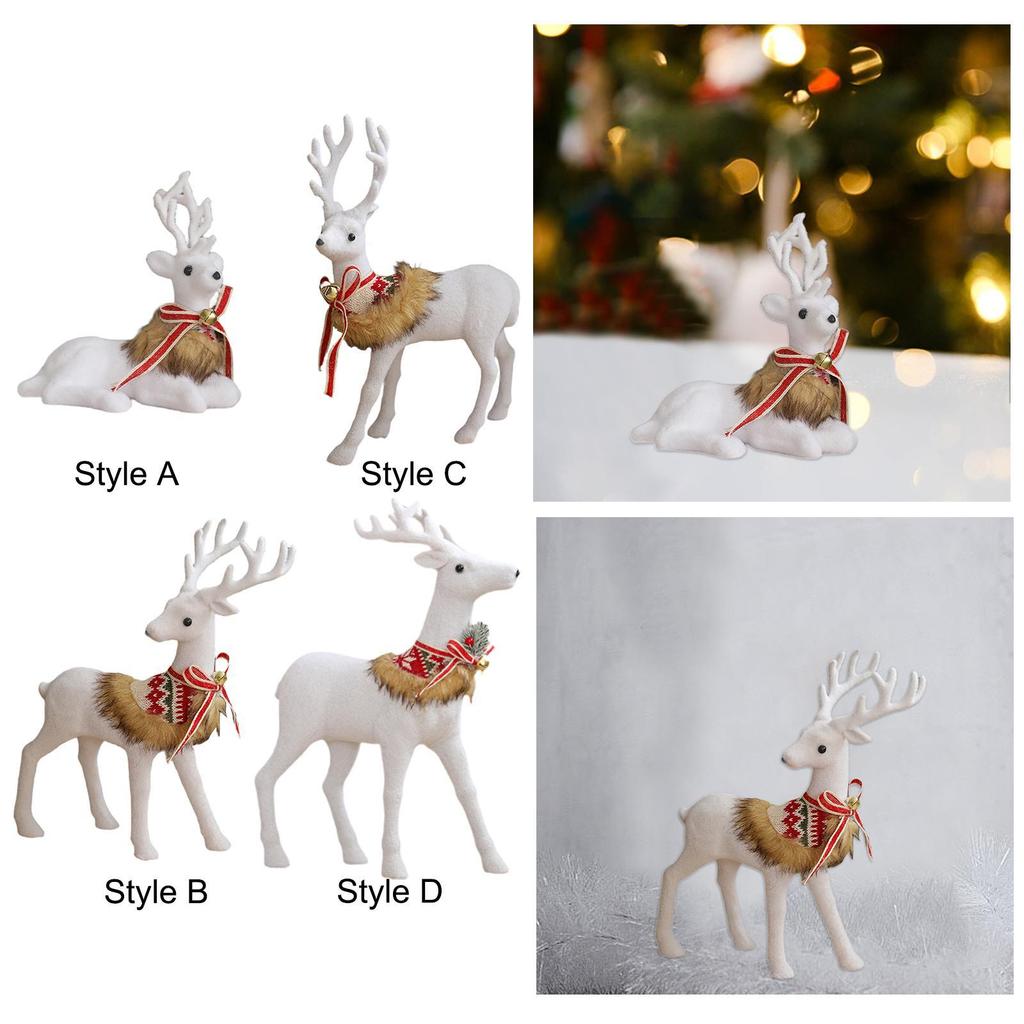 Christmas Elk Statue Christmas Elk Figurine Christmas White Deer for Centerpiece