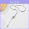 Stylish Retro Gold Long Sweater Chain Necklace With Unique Wave Shaped Pendant