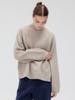 Kelidu Pullover Wool Mock Turtleneck Knit_Beige