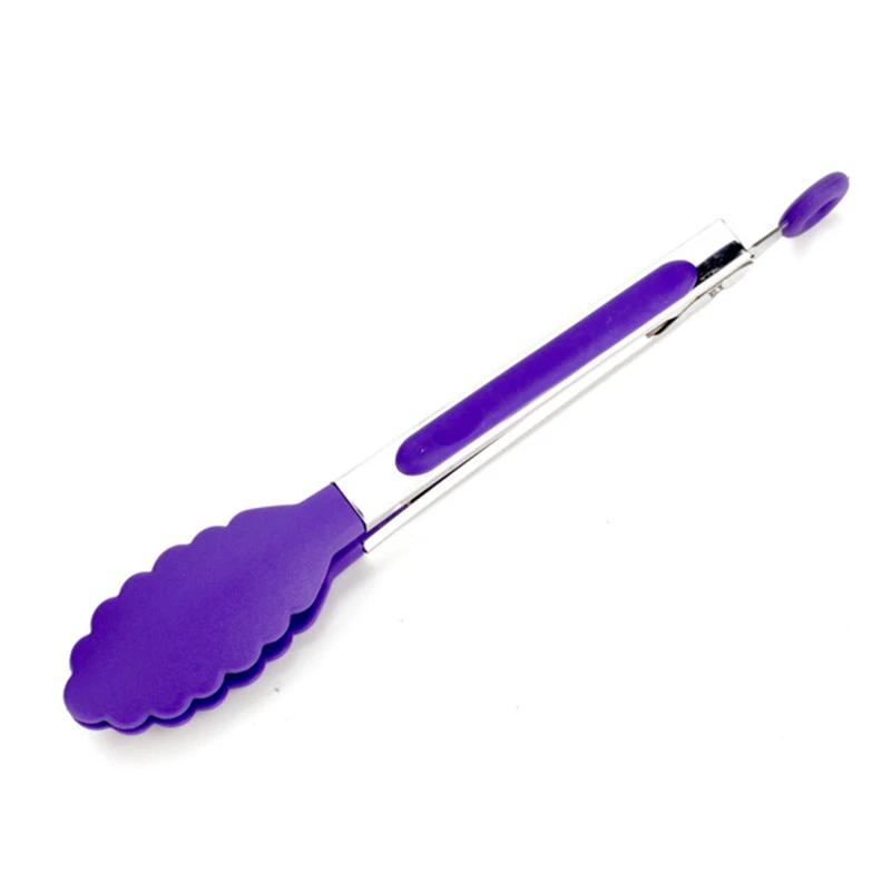 Silicone Food Tong Stainless Steel Kitchen Tongs Silicone Non-slip Cooking Clip Clamp BBQ Salad Tools Grill Kitchen Accessories