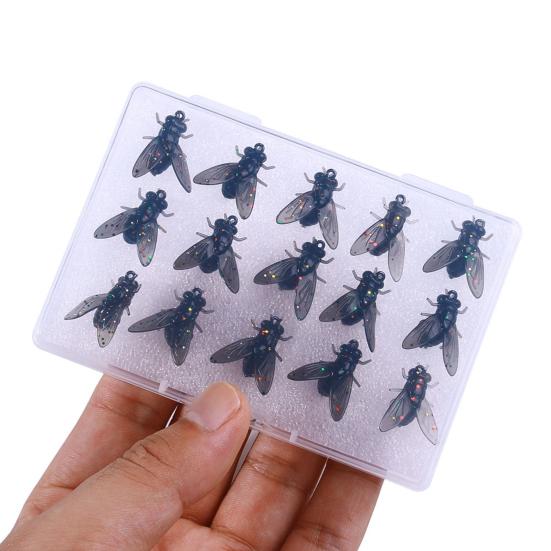 15Pcs Bionic Fly Fishing Baits Realistic Looking Mini Size Portable Flies Fishing Lures Kit Swimbaits for Saltwater Freshwater