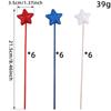 Glitter Table Centerpiece Decor Foam Stem Sticks 4th of July White Red Blue Star Shaped Ornament Independence Day Decoration