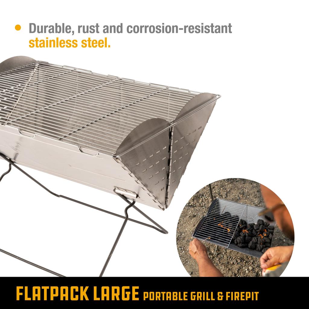 Uco Outdoor Camping Fire Flat Pack with Storage Case Japanese 27186 Pit, Grill, Large, [Official Product]