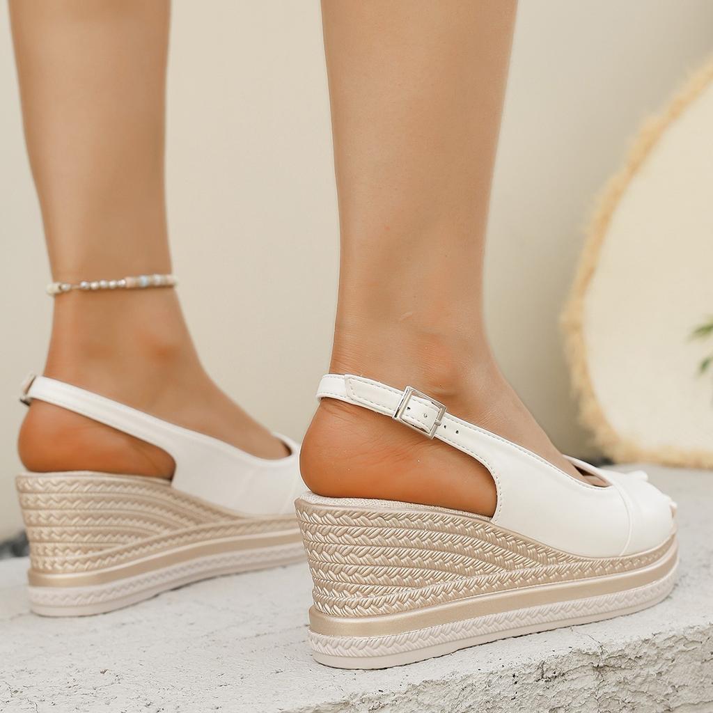 Fashion Summer Back Strap Women Wedges Sandals 2025 New Lightweight Thick Bottom Sandles Woman High Heel Platform Casual Shoes Female