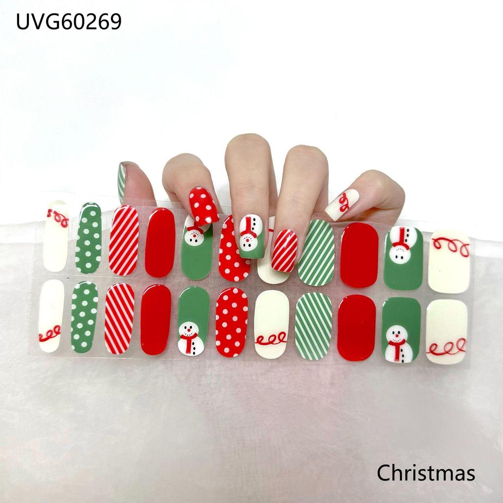 Transparent Nude UV Gel Nail Art Stickers: Semi-Cured, Semi-Baked Manicure Sheets