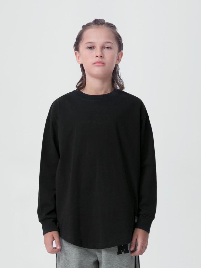 MT Kinder Trendiges Baumwoll-Langarm-T-Shirt mit geschwungenem Saum - 2025 Herbst Eltern-Kind-Kollektion