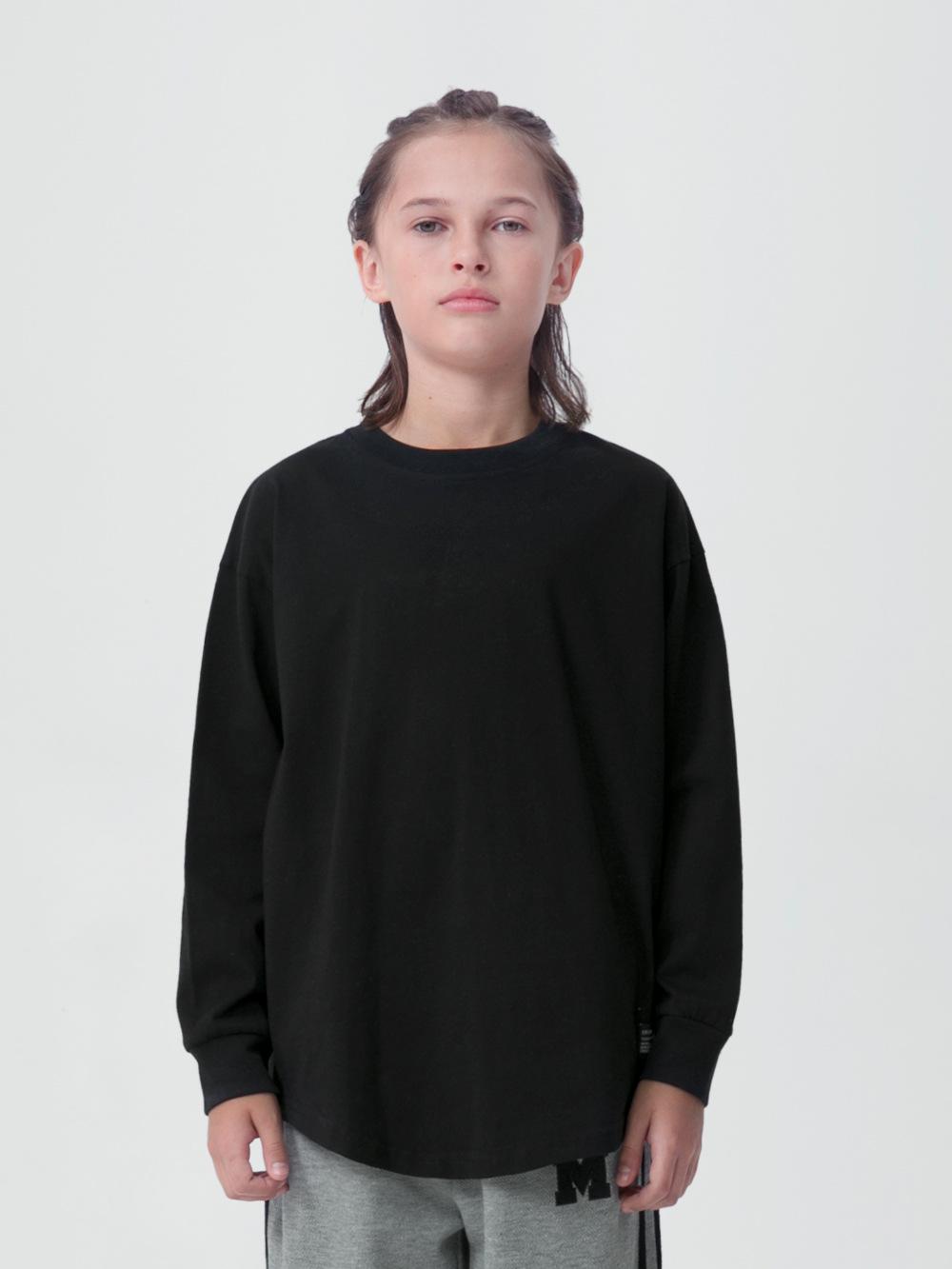 

2025 Autumn Clearance: Trendy All-Cotton Curved Hem T-Shirt (No Returns/Exchanges) 130 cm чёрный