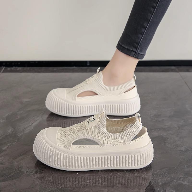 

Platform sandals women s summer hollow 2025 new breathable niche casual one-pedal muffin sports board shoes women s tide 40
