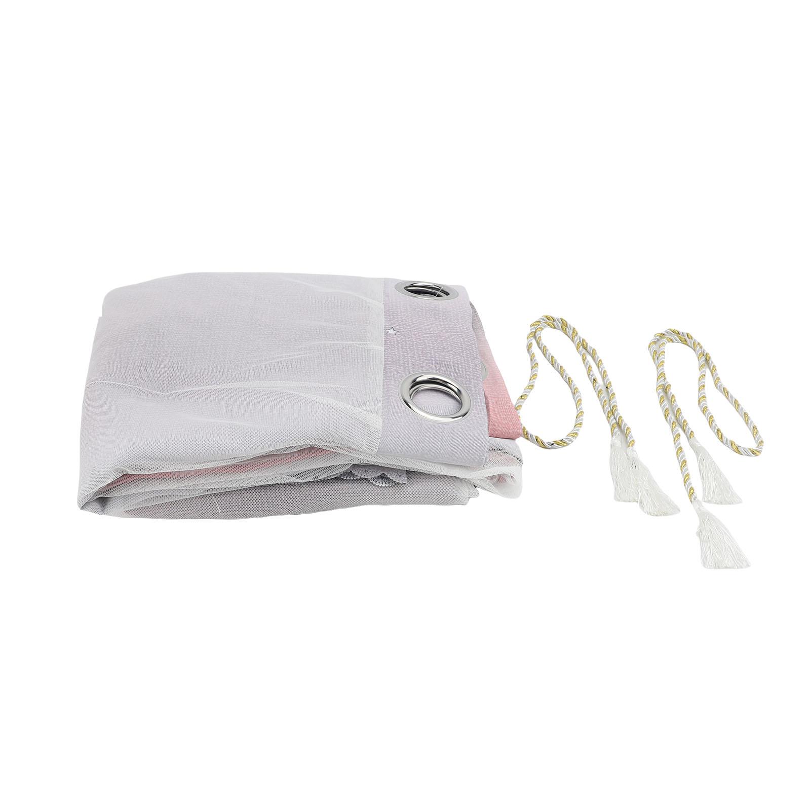 Gradient Curtains Polyester Double Layer Star Hollow Out   Curtains for Bedroom Decoration