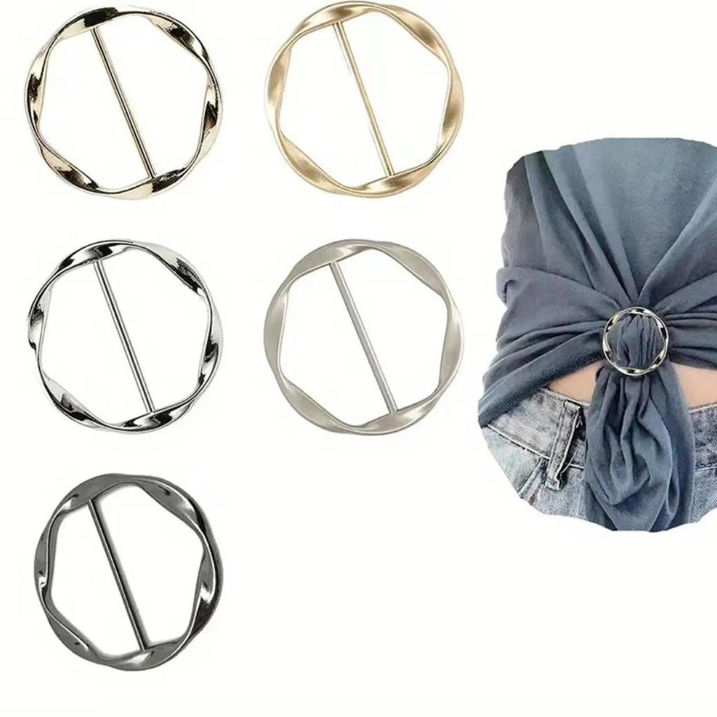 5pcs Versatile Alloy Buckle Set - Multi-Purpose, All-Match, Shortening Artifact, Corner Knotted, Waist, Belt, And T-Shirt Buckle