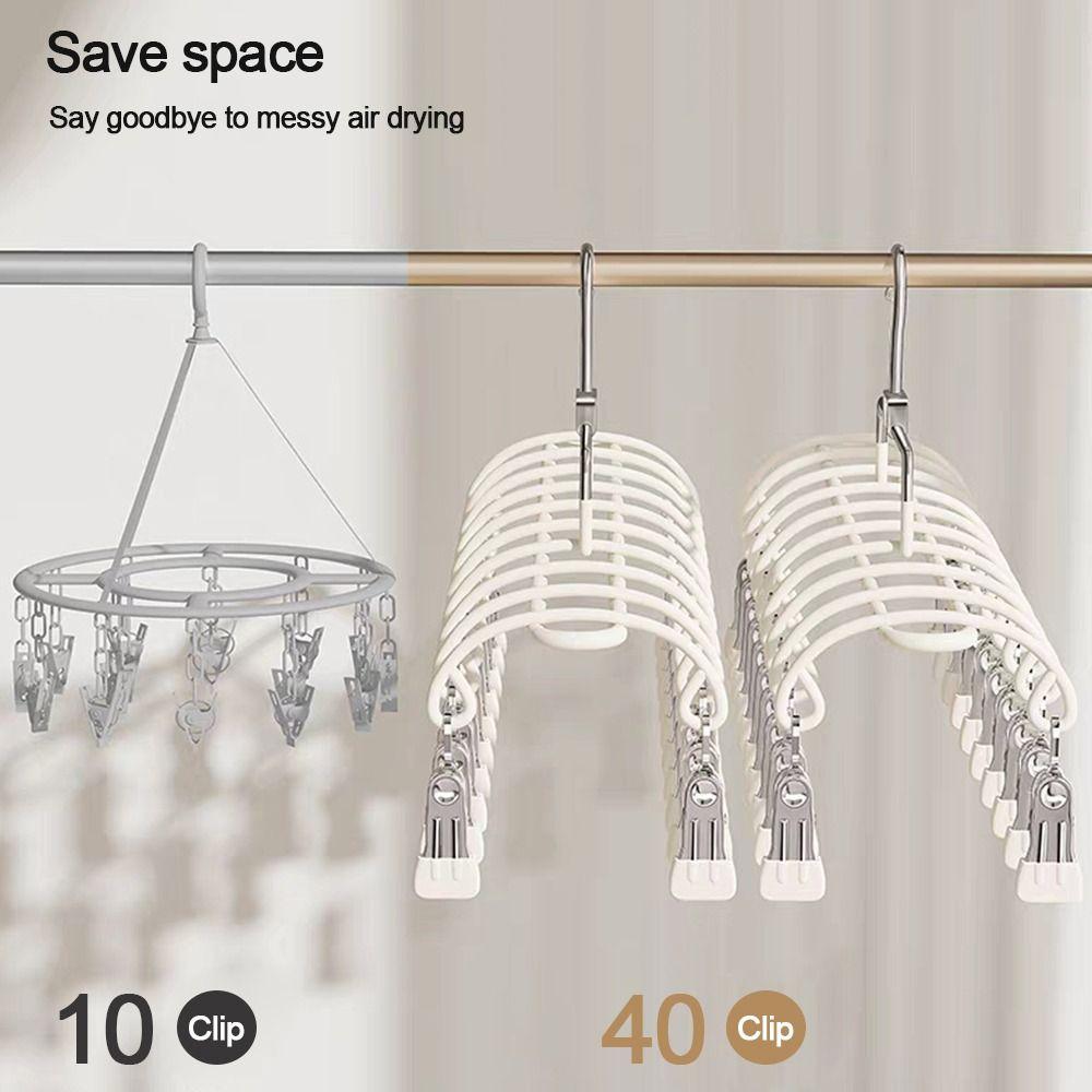 Stainless Steel Clothes Hanger Windproof Non-slip Sock Hangers Multi-purpose Save space Laundry Drying Rack for Socks Underwear