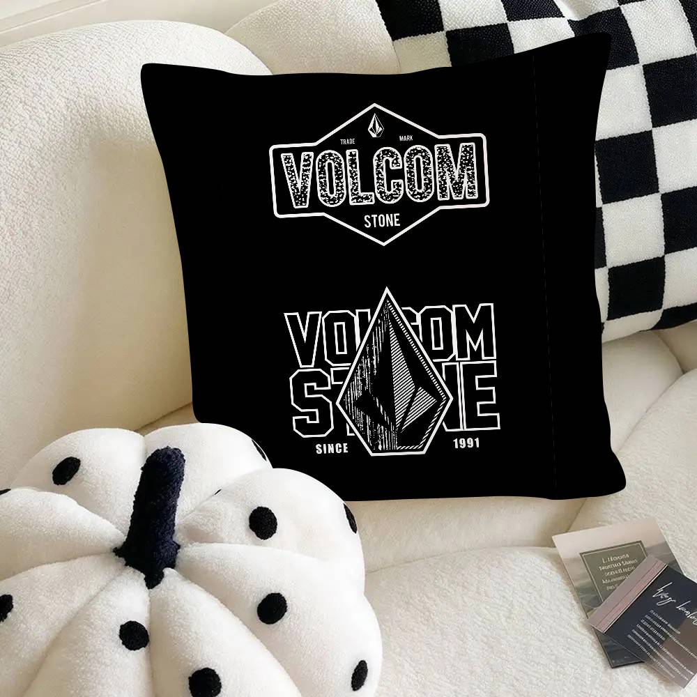 Logo Pillow Case Fashion Square Pillowcase Bedroom Sofa Room Ins V-Volcom Decoration Leisure