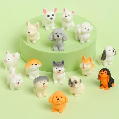 Cute Resin Dog Figure Realistic Animal Statue Mini Desk Car Decor Micro Landscape DIY Craft Ornament Gift