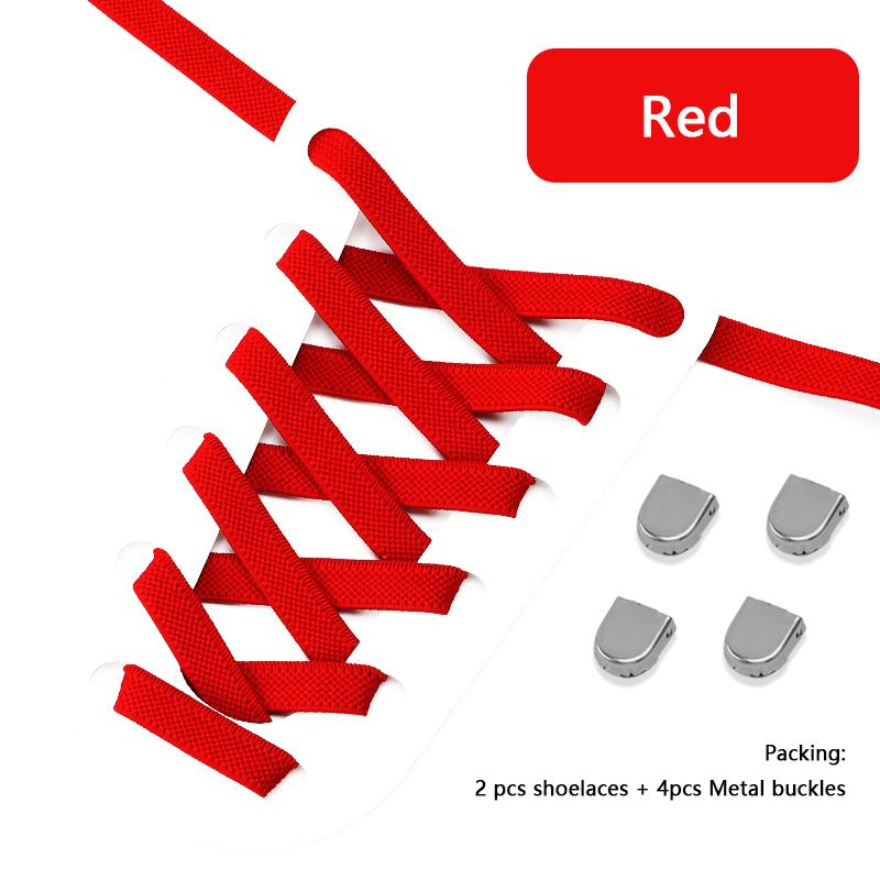 Elastic Laces Sneakers No Tie Shoe Laces 8MM Widened Flat Shoelaces Without Ties Kids Adult Sports Shoelace Shoes Accessories