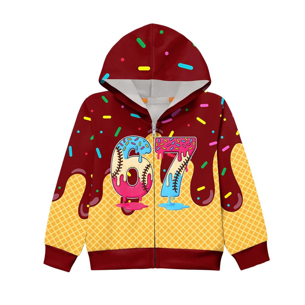 Kinder Langarm Locker Bedruckte Reißverschlussjacke