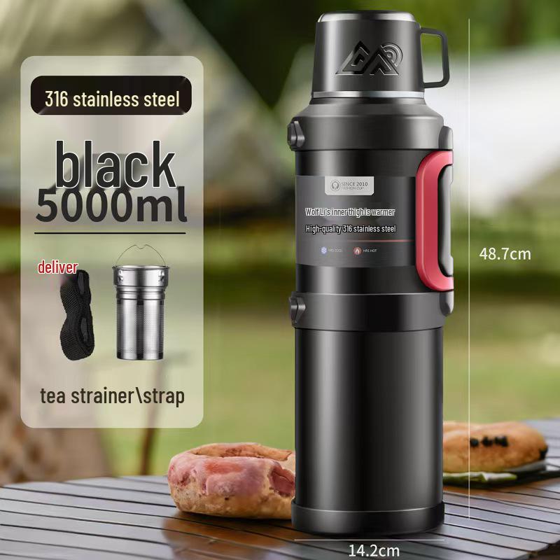 316 Large Capacity Outdoor Stainless Steel Insulated Sports Teapot and Water Cup