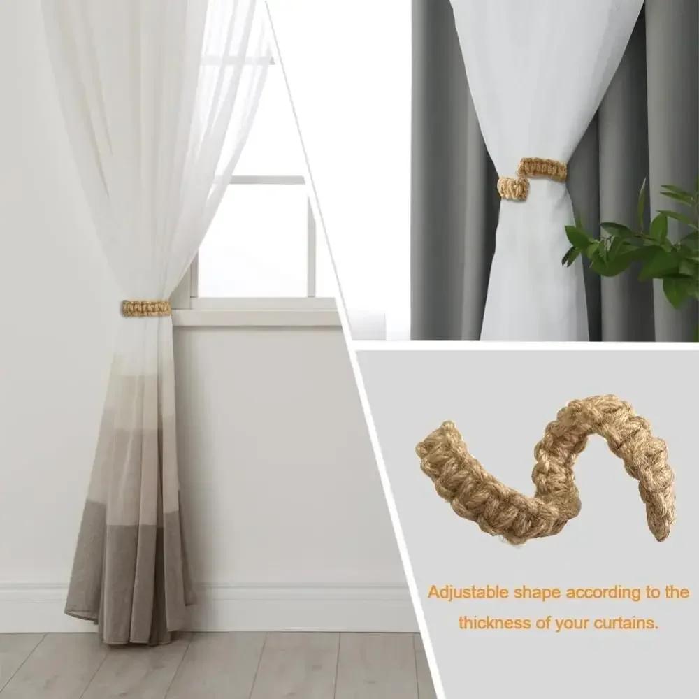 Decorative Braided Curtain Tiebacks Elegant Rope Holdbacks for Bedroom Home Decor Easy Installation for Curtains and Drapes