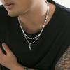 Bolt/Star Pendant Choker Layered Necklace Imitation Pearls Bead Neckchain for Women Girls Fashionable Jewelry Gift