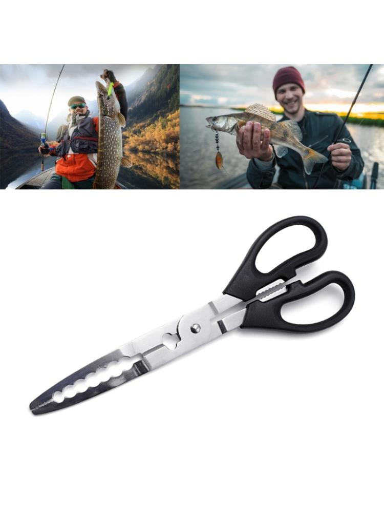 Fishing Pliers Scissors Gripper Practical Stainless Steel Fish Grabbing Clamps Tool Accessories for Fisherman