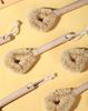 KOMEKI Natural Brown Wooden Handle Hair Pot Brush - Zakka Style Kitchenware for Cleaning Plates, Bowls, and Cups.