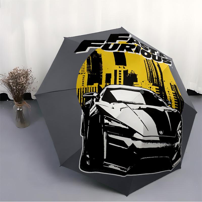 Fast Furious Car Automatic Open/close Umbrella, Heavy-Duty Iron Frame, Folding Portable Design, Travel, Everyday Use 201