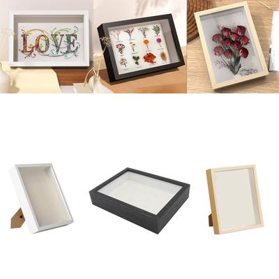 3d Photo Frame Wood DIY Shadow Box Frame Dried Flower Display Case for Flower Tickets Decor Picture Frames Deep Fillable Frame