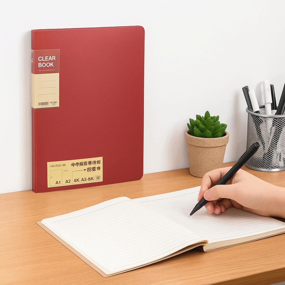 Light Retro Color A3 Document Folder Thickened Album Document Bag 40 Pockets File Folder Student