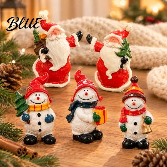 Resin Santa Claus Figurines Christmas Figurine Vintage Snowman Statue Winter Festive Decorative Statue Holiday Tabletop Decoration for Home