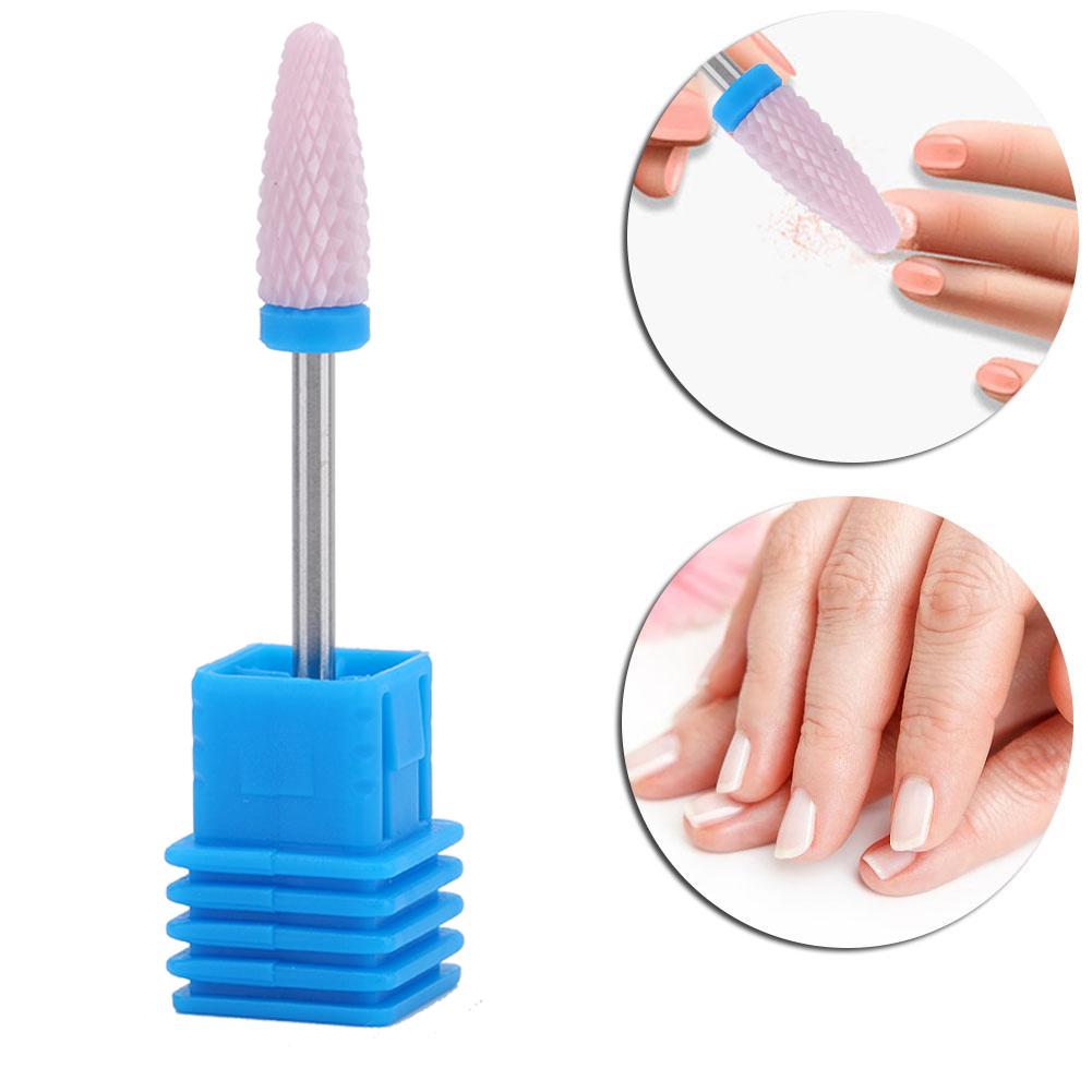 5 Types Ceramic Cylinder Shape Grinding Head Nail Drill Bit for Nail  Polishing Manicure Tools