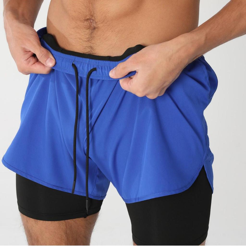 Men's Quick-Dry 2-in-1 Running Sports Shorts with Anti-Exposure Liner