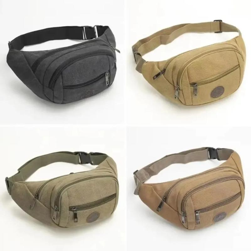 Men's Crossbody Bags Fashion Canvas Wallet Multifunctional Chest Shoulder Bag Large Capacity Waist Bag Outdoor Travel Mobile Phone Bag Crossbody Bag