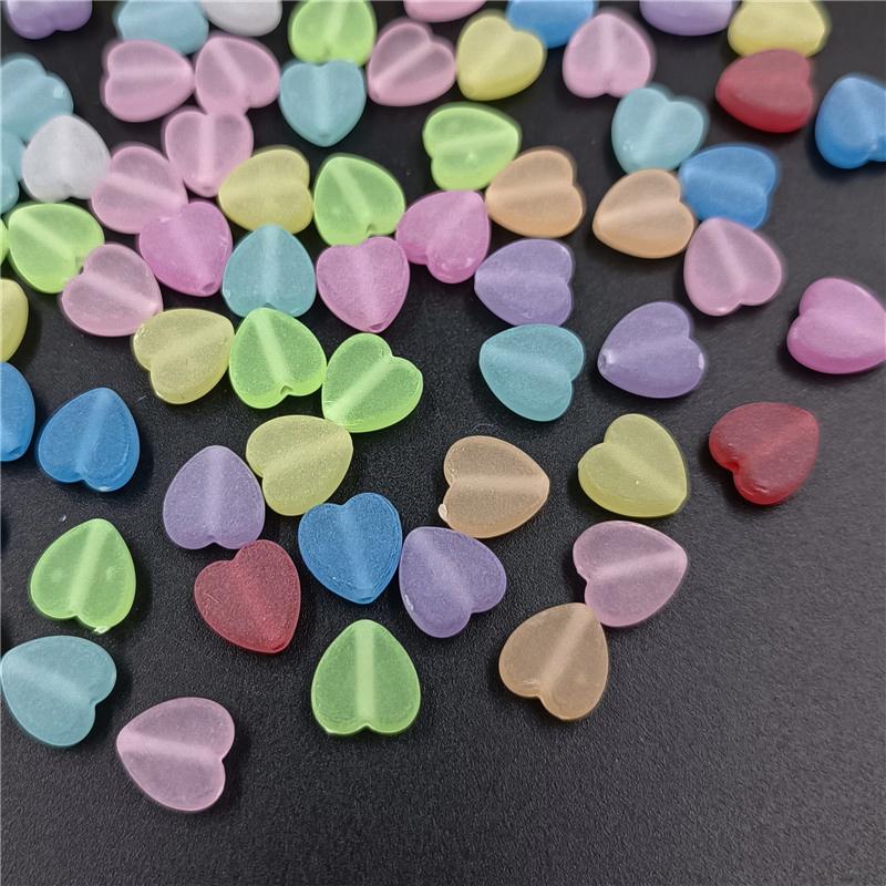 50Pcs Frosted Matte Acrylic Heart Star Beads Pendant DIY for Necklace Bracelet Jewelry Making