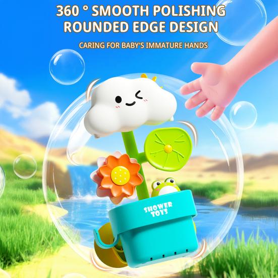 Retractable Bath Toy with Water Spray & Spinning Wheels Child Shower Play Set