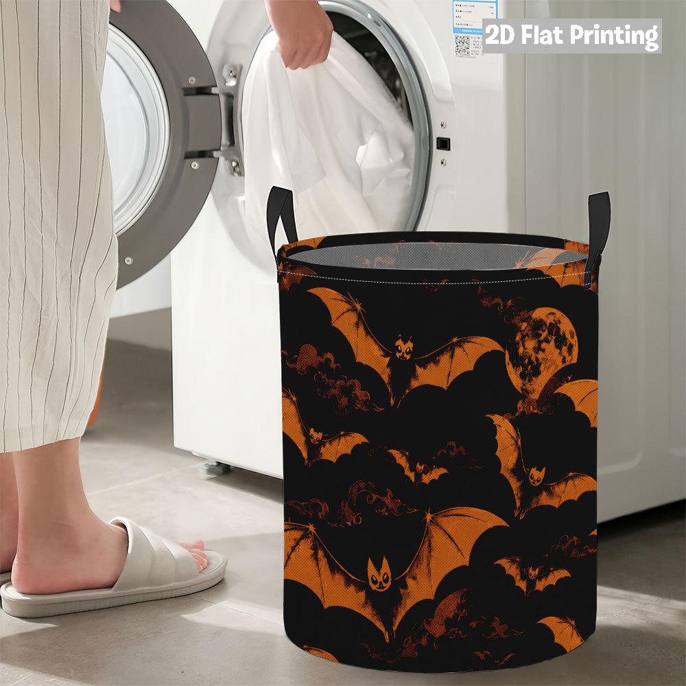 Collapsible Laundry Basket Large Round Waterproof Fabric Hamper Dirty Clothes Storage Bin Toy Organizer with Handles
