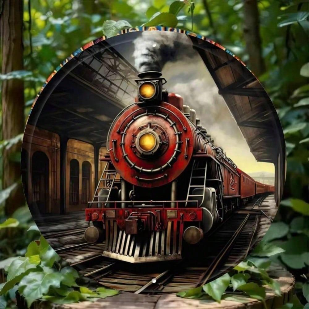 Vintage Metal Tin Sign Steam Train Locomotive Retro Wall Art Poster Home Bar Cafe Garage Decor