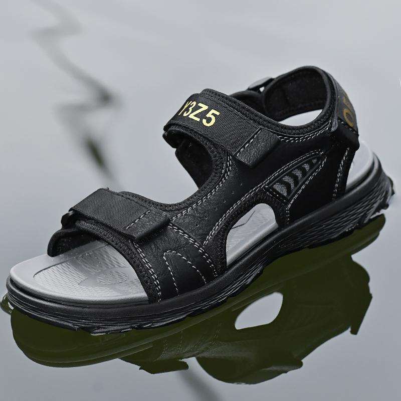 Men'S Sandals Genuine Leather 2022 Summer Newest High Quality Men Casual Fashion Platform Sandalia Soft-Soled Non-Slip Beach Shoes