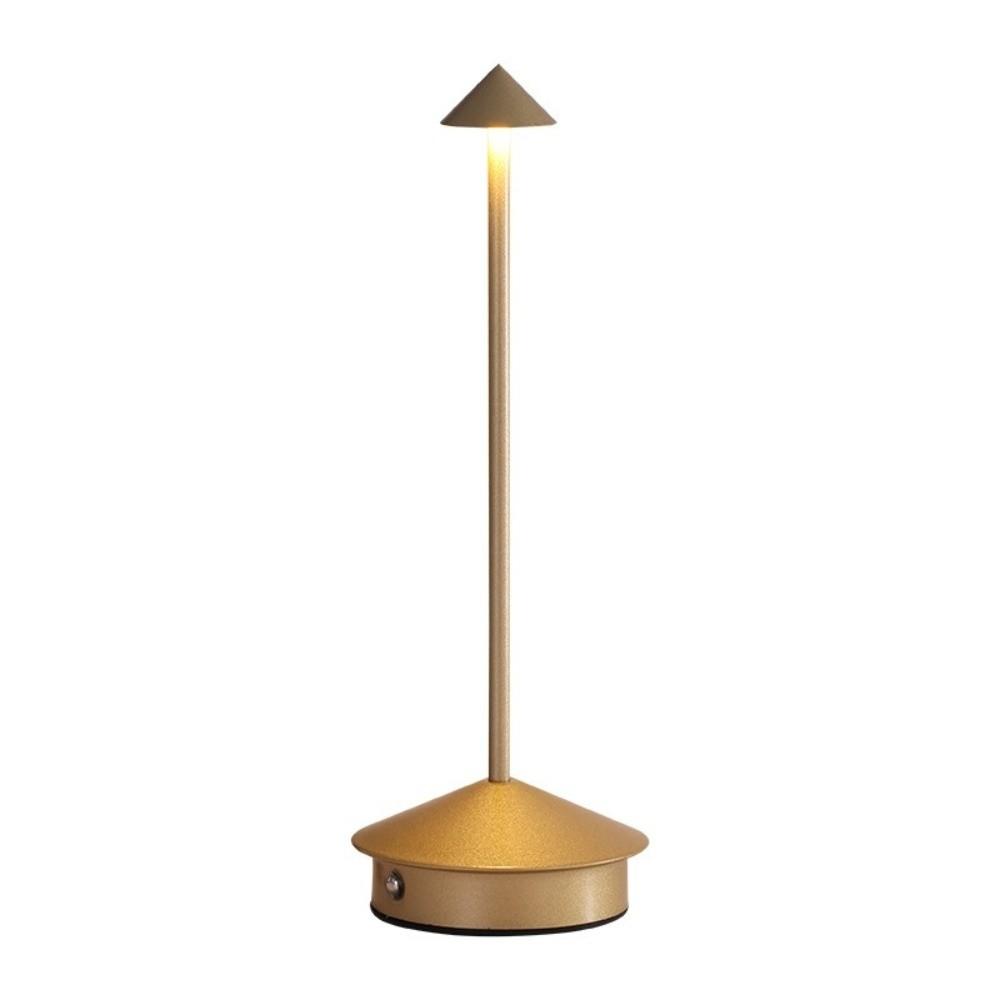 Cone Head Design LED Table Lamp Touch Control 3 Color Lights Bedside Ambient Light Dimming Rechargeable Night Lights Bar Decor