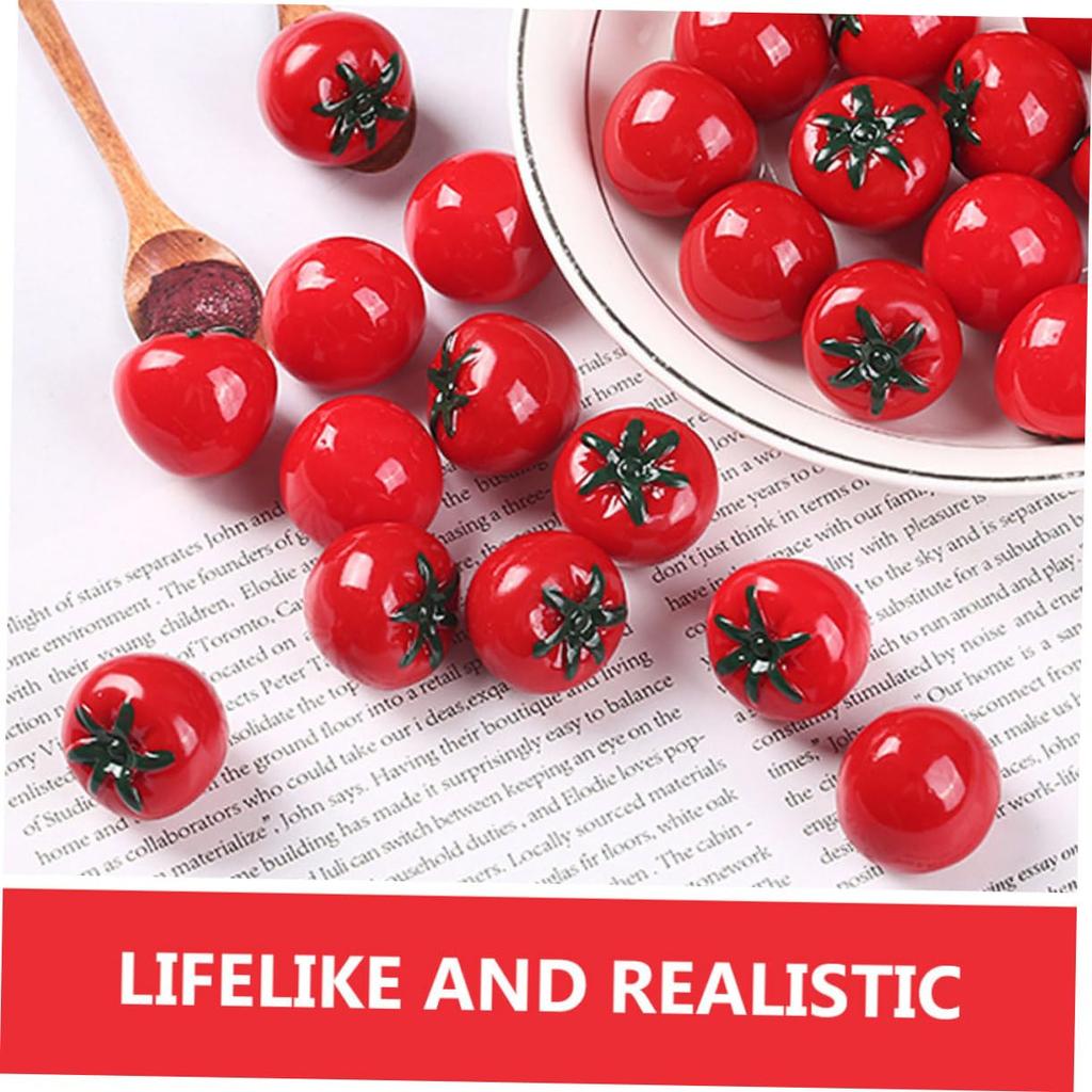 ORFOFE 10pcs Imitation Tomato Miniature Photography Mini Simulation Tomato Greenhouse Fruit Simulated Tomato Miniature Fruit Decoration Greenhouses,