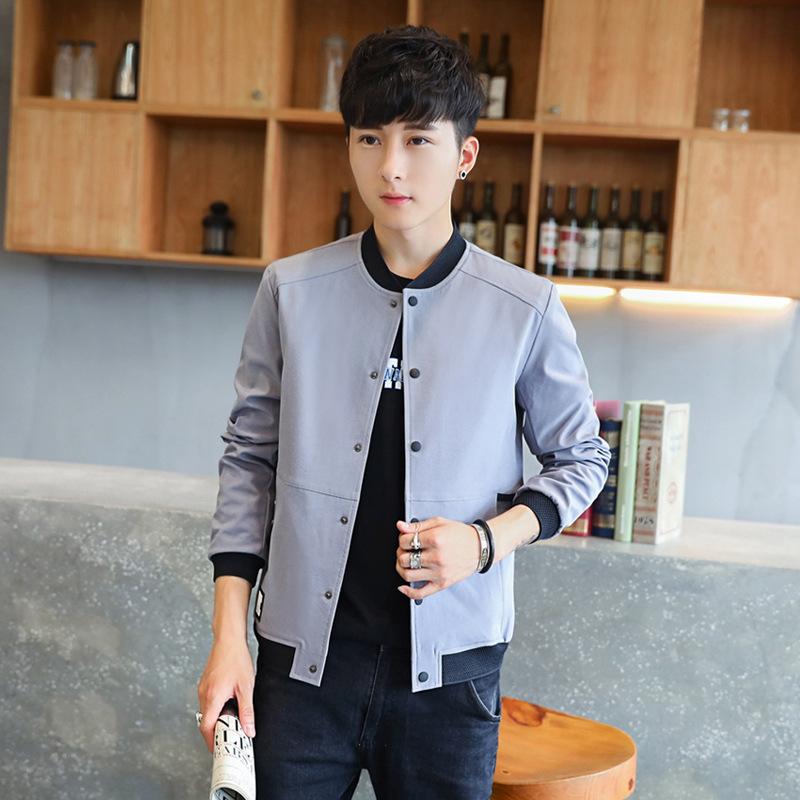 

Весенне-осенняя куртка Мужская куртка Новая Повседневная Однотонная Корейская версия Тренд Универсальная Бейсбольная форма Мужская мода Подростки 4XL