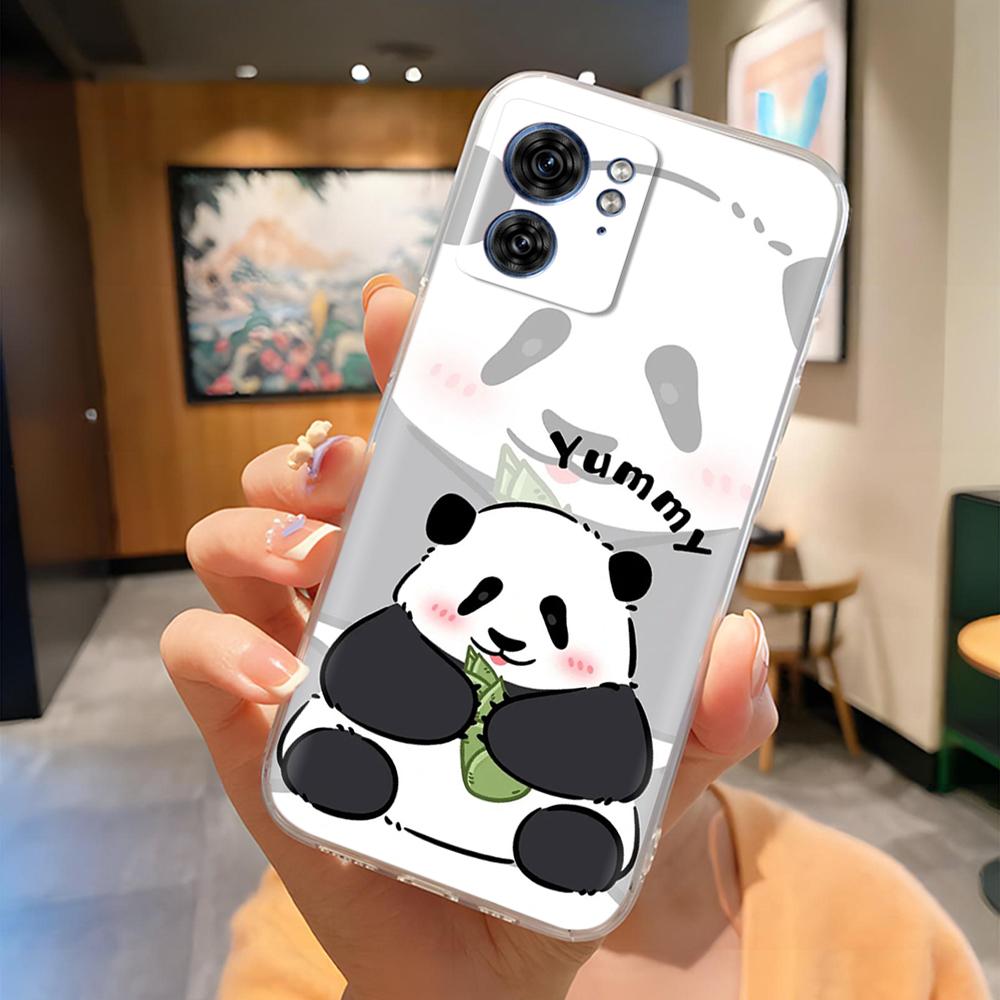 For Moto Edge 40 XT2303-2 Phone Case Panda Butterfly Soft Clear Slim Silicone Phone Cover for Motorola Moto Edge40 Edge 40 pro