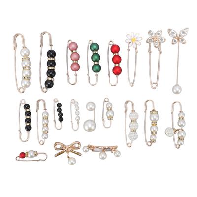 20 Pieces Pants Waist Clips Fashion Pearl Brooch Clothing Tightener Security Pins for Collars Hats Bags Sweaters