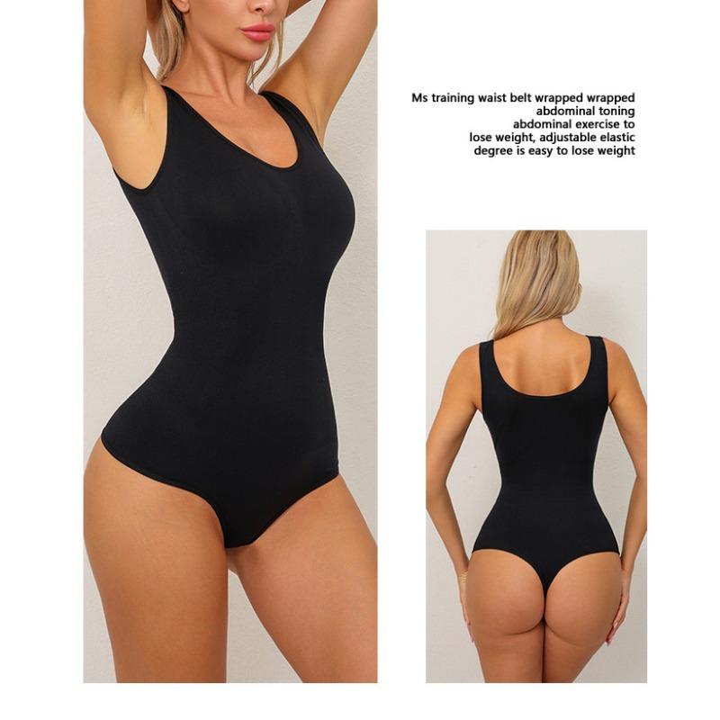 U Neck Sleeveless Tummy Control Full Body Seamless Slim Snap Crotch Shapewear Bodysuit