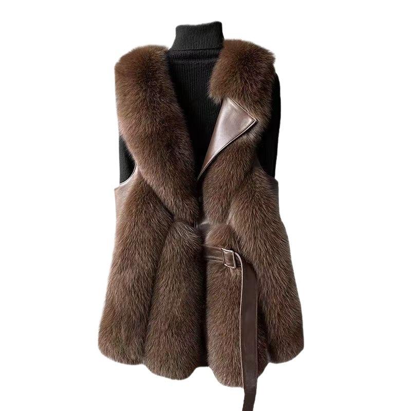 New imitation fox hair vest female slim slim slim fashion young Internet celebrity coat imitation fur fashion fluff