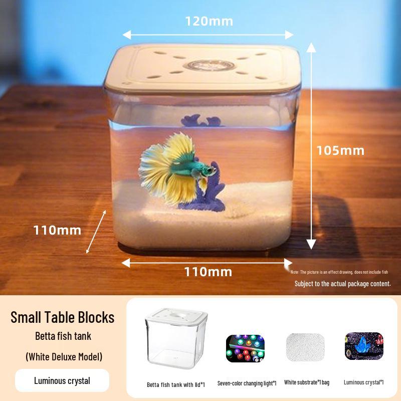 Acvariu Mini de Birou pentru Pești Luptători Siamezi - Betta Micro-Peisaj Acvatic Decor Acvariu.