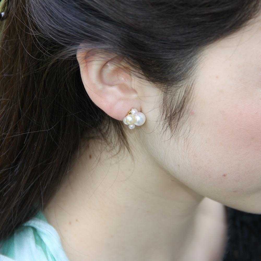 Cercei cu Perle Spumoase K18 Cercei cu Perle pentru Femei [Ambalați pentru Cadou]