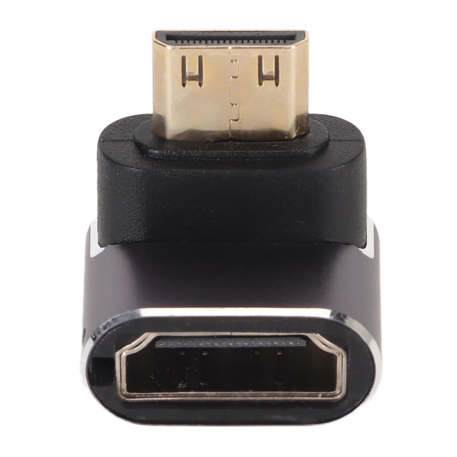 

270 Degree Mini HD to HD Adapter with LED Light Support 8K UHD2.1 Plug and Play Mini HD Male to HD