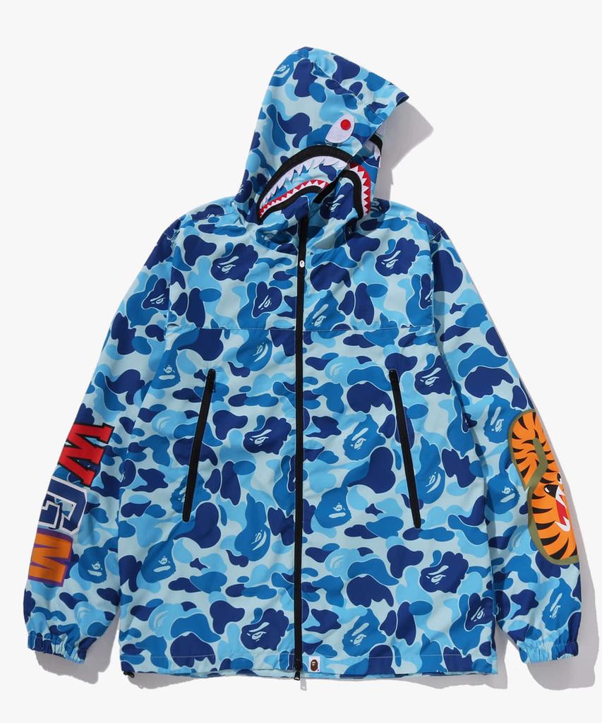 Bape Abc Camo Shark Hooded Jacket (M) Blue